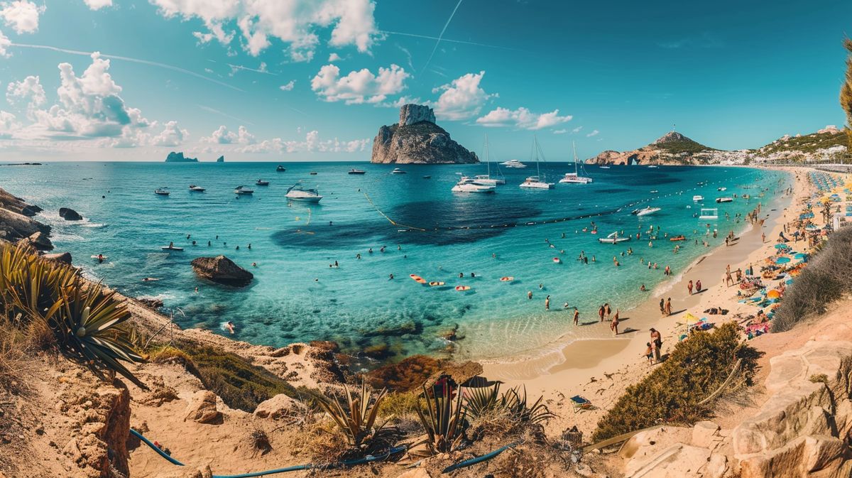 Guía visual de qué ver en Ibiza en 2 días, mostrando las atracciones principales y playas hermosas