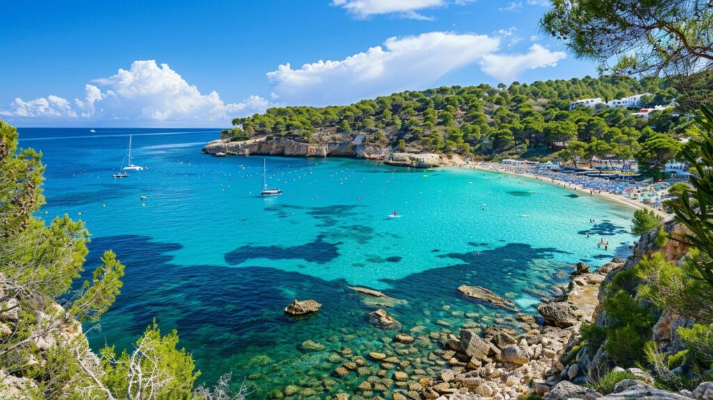 Guía visual de Cala Salada Ibiza cómo llegar, mostrando un mapa detallado y rutas de acceso