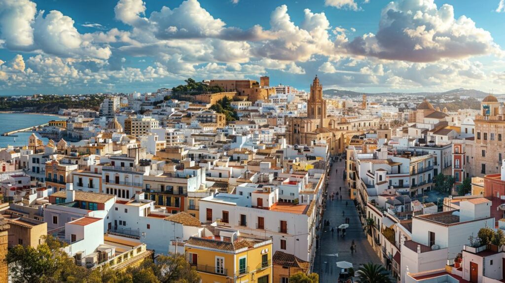 Vista panorámica de Ibiza ciudad qué ver, con enfoque en las atracciones turísticas y el vibrante ambiente marítimo