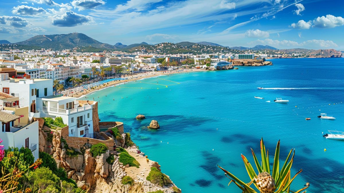 Vista panorámica de la playa de Ibiza, ideal para descubrir qué ver en Ibiza durante el verano.