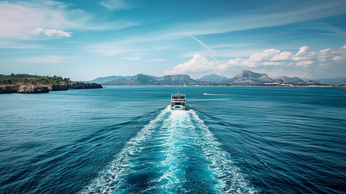 Ferry Denia Ibiza navegando por el mar azul en un día soleado