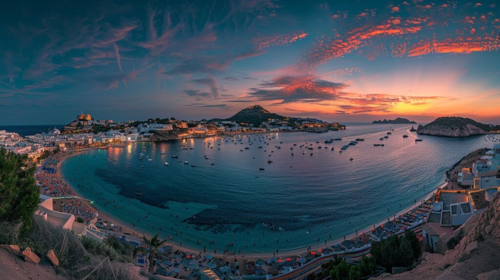 Guía visual de qué ver en Ibiza en 2 días destacando las principales atracciones turísticas y actividades