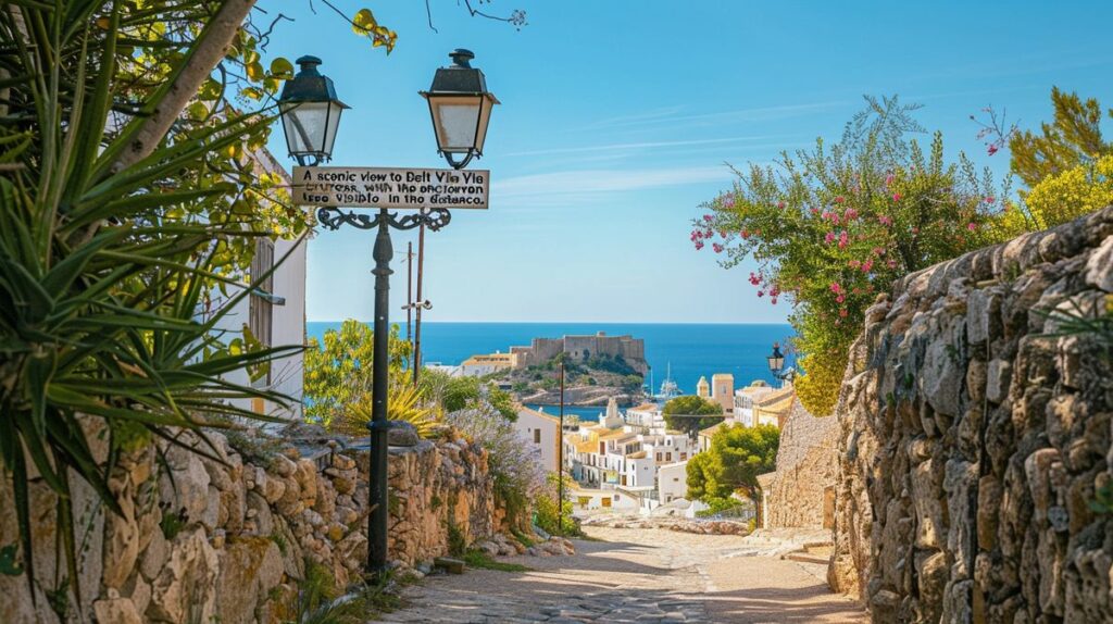 Vista panorámica de Dalt Vila, Ibiza, con indicaciones sobre cómo llegar a este destino histórico